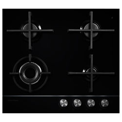 Fisher & Paykel CG604DLPGB1 LPG Gas Hob, Black Glass